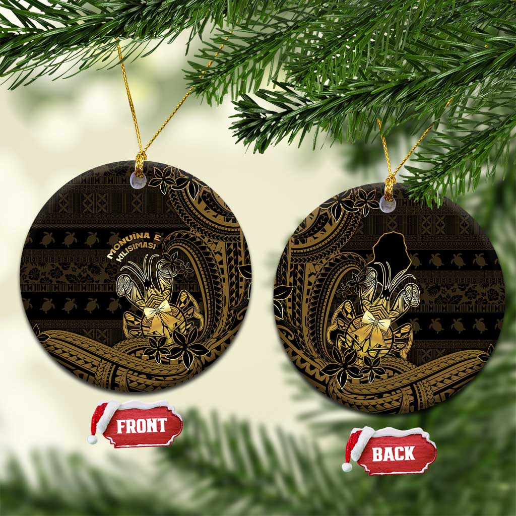 Niue Christmas Ceramic Ornament Niuean Crab Xmas Tribal Waves - Polynesian Pride