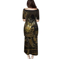 Niue Christmas Family Matching Puletasi and Hawaiian Shirt Niuean Crab Xmas Tribal Waves - Polynesian Pride