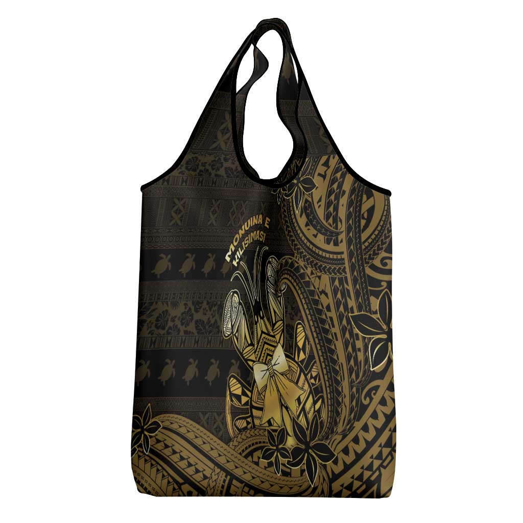 Niue Christmas Grocery Bag Niuean Crab Xmas Tribal Waves - Polynesian Pride