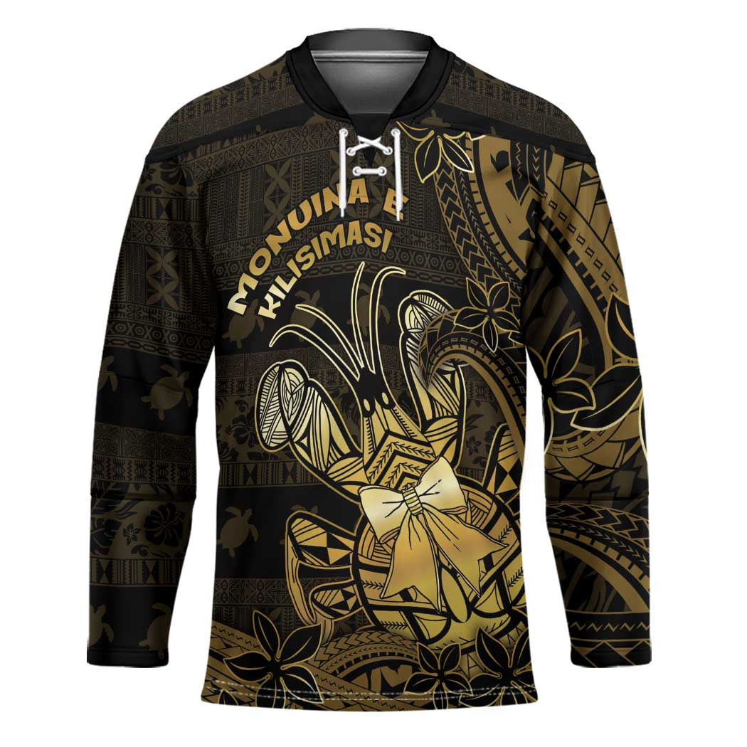 Niue Christmas Hockey Jersey Niuean Crab Xmas Tribal Waves - Polynesian Pride