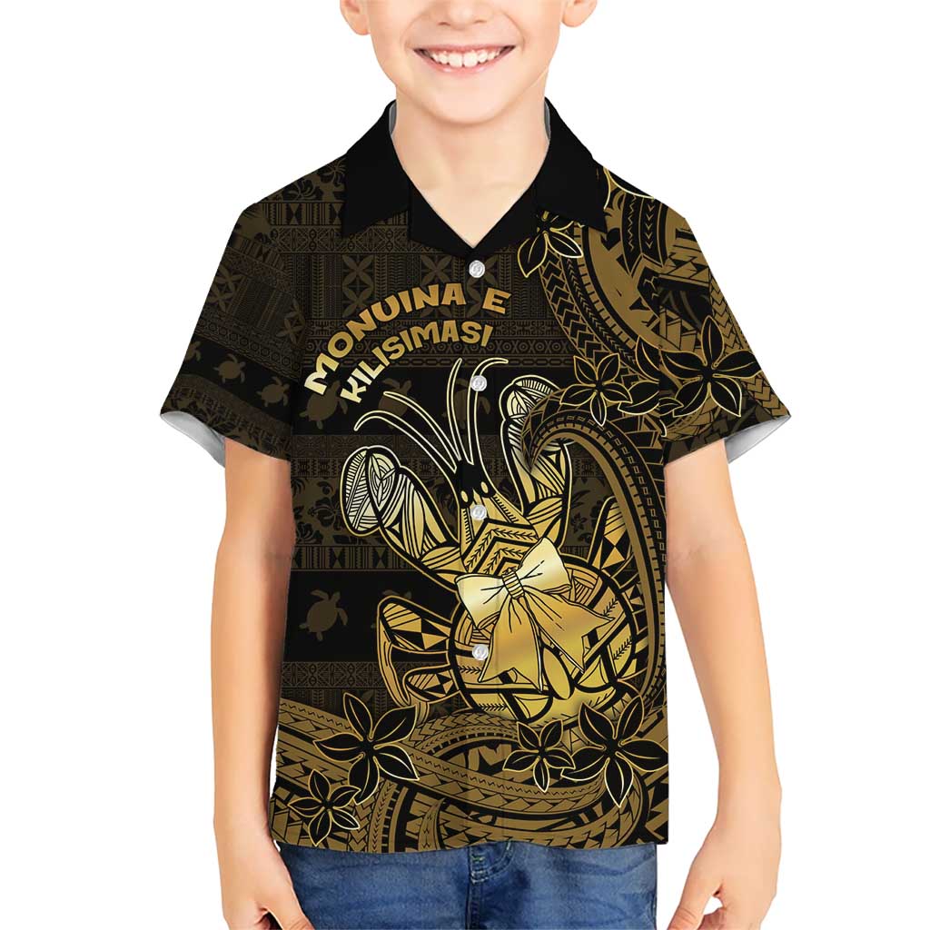 Niue Christmas Kid Hawaiian Shirt Niuean Crab Xmas Tribal Waves - Polynesian Pride