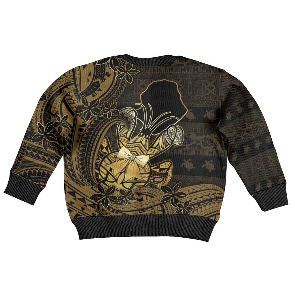 Niue Christmas Kid Ugly Christmas Sweater Niuean Crab Xmas Tribal Waves - Polynesian Pride