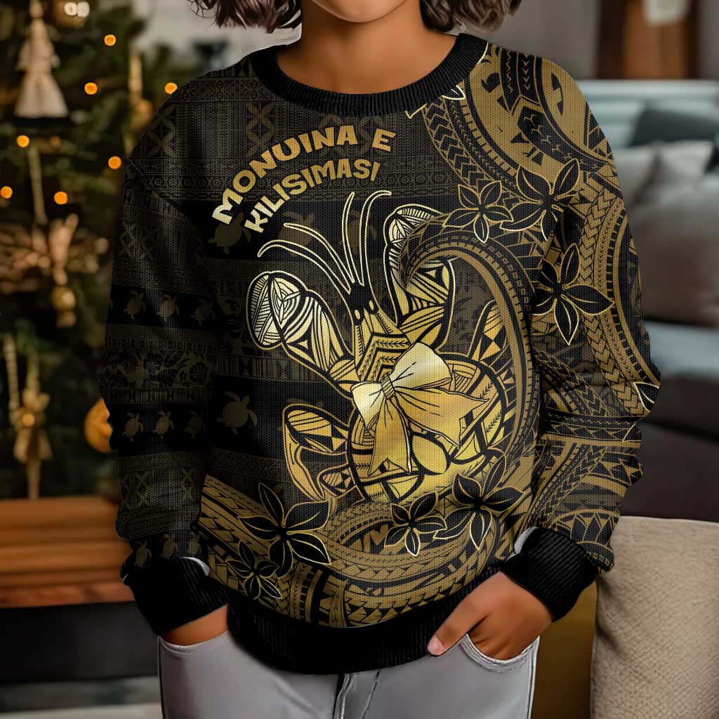 Niue Christmas Kid Ugly Christmas Sweater Niuean Crab Xmas Tribal Waves - Polynesian Pride