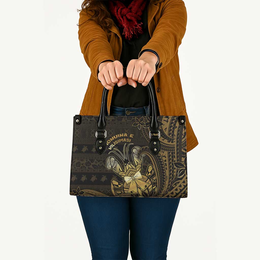 Niue Christmas Leather Bag Niuean Crab Xmas Tribal Waves - Polynesian Pride