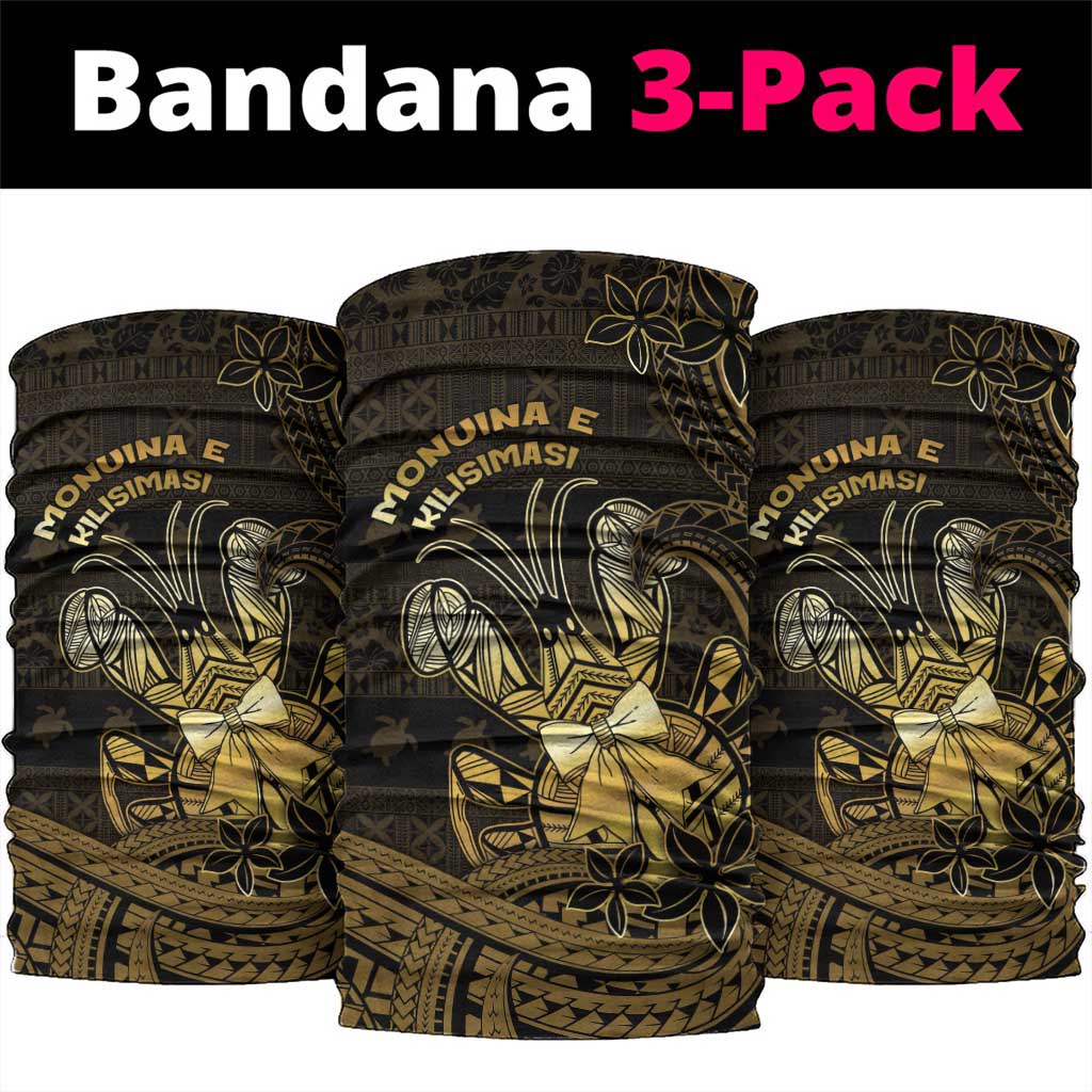 Niue Christmas Neck Gaiter Niuean Crab Xmas Tribal Waves - Polynesian Pride