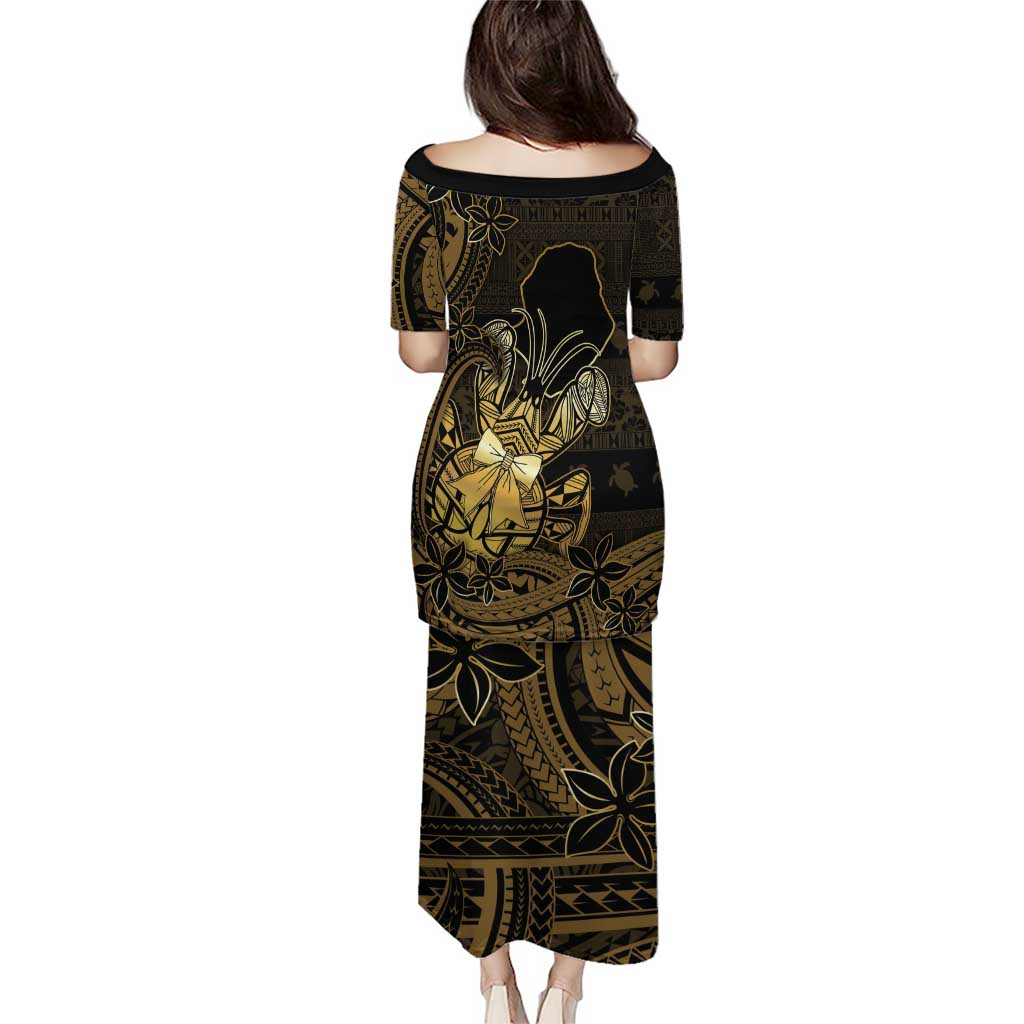 Niue Christmas Puletasi Niuean Crab Xmas Tribal Waves - Polynesian Pride