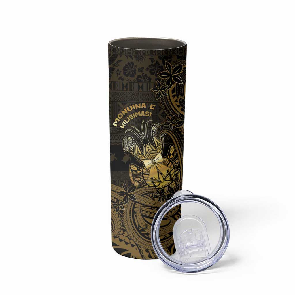 Niue Christmas Skinny Tumbler Niuean Crab Xmas Tribal Waves - Polynesian Pride