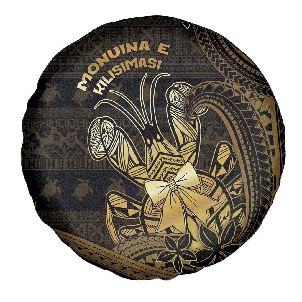 Niue Christmas Spare Tire Cover Niuean Crab Xmas Tribal Waves - Polynesian Pride