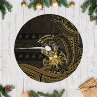 Niue Christmas Tree Skirt Niuean Crab Xmas Tribal Waves - Polynesian Pride