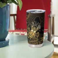 Niue Christmas Tumbler Cup Niuean Crab Xmas Tribal Waves - Polynesian Pride