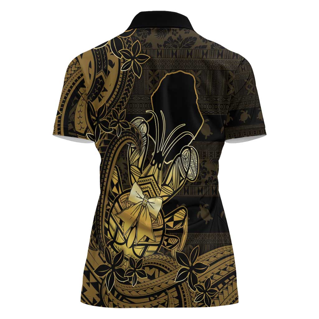 Niue Christmas Women Polo Shirt Niuean Crab Xmas Tribal Waves - Polynesian Pride