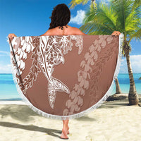 Hawaii Puakenikeni And Maile Lei Beach Blanket Brown Polynesian Shark Tattoo DT05