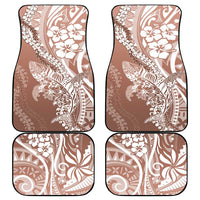 Hawaii Puakenikeni And Maile Lei Car Mats Brown Polynesian Shark Tattoo DT05