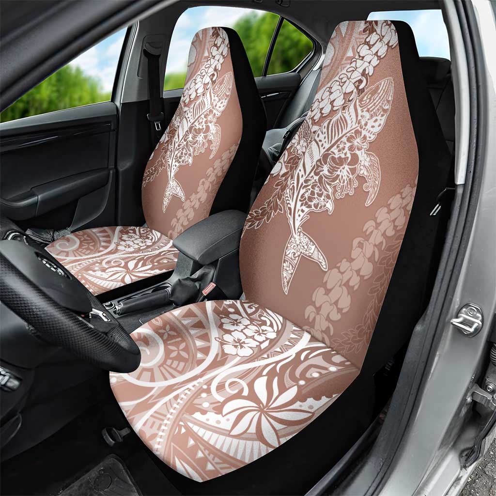 Hawaii Puakenikeni And Maile Lei Car Seat Cover Brown Polynesian Shark Tattoo DT05
