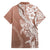 Hawaii Puakenikeni And Maile Lei Family Matching Tank Maxi Dress and Hawaiian Shirt Brown Polynesian Shark Tattoo DT05
