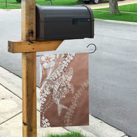 Hawaii Puakenikeni And Maile Lei Garden Flag Brown Polynesian Shark Tattoo DT05