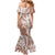 Hawaii Puakenikeni And Maile Lei Mermaid Dress Brown Polynesian Shark Tattoo DT05
