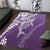 Hawaii Puakenikeni And Maile Lei Area Rug Violet Polynesian Shark Tattoo DT05