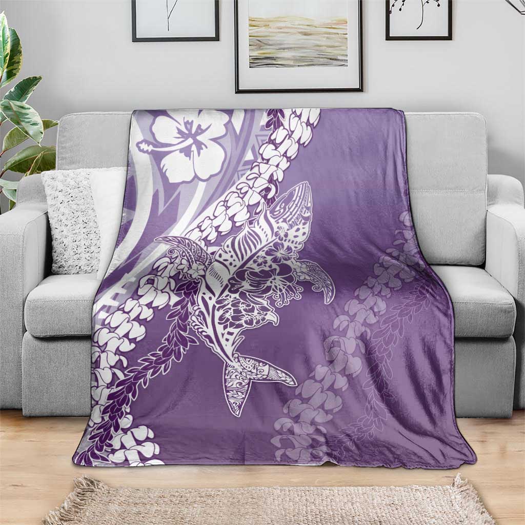 Hawaii Puakenikeni And Maile Lei Blanket Violet Polynesian Shark Tattoo DT05