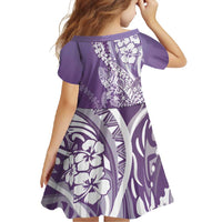 Hawaii Puakenikeni And Maile Lei Family Matching Off Shoulder Maxi Dress and Hawaiian Shirt Violet Polynesian Shark Tattoo DT05 - Polynesian Pride