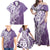 Hawaii Puakenikeni And Maile Lei Family Matching Off Shoulder Maxi Dress and Hawaiian Shirt Violet Polynesian Shark Tattoo DT05