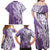 Hawaii Puakenikeni And Maile Lei Family Matching Off Shoulder Maxi Dress and Hawaiian Shirt Violet Polynesian Shark Tattoo DT05
