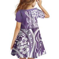 Hawaii Puakenikeni And Maile Lei Family Matching Summer Maxi Dress and Hawaiian Shirt Violet Polynesian Shark Tattoo DT05 - Polynesian Pride
