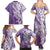 Hawaii Puakenikeni And Maile Lei Family Matching Summer Maxi Dress and Hawaiian Shirt Violet Polynesian Shark Tattoo DT05