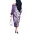 Hawaii Puakenikeni And Maile Lei Off The Shoulder Long Sleeve Dress Violet Polynesian Shark Tattoo DT05
