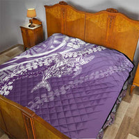 Hawaii Puakenikeni And Maile Lei Quilt Violet Polynesian Shark Tattoo DT05