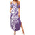 Hawaii Puakenikeni And Maile Lei Summer Maxi Dress Violet Polynesian Shark Tattoo DT05