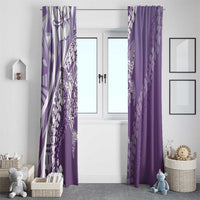 Hawaii Puakenikeni And Maile Lei Window Curtain Violet Polynesian Shark Tattoo DT05