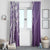Hawaii Puakenikeni And Maile Lei Window Curtain Violet Polynesian Shark Tattoo DT05