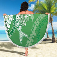 Hawaii Puakenikeni And Maile Lei Beach Blanket Green Polynesian Shark Tattoo DT05