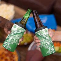 Hawaii Puakenikeni And Maile Lei 4 in 1 Can Cooler Tumbler Green Polynesian Shark Tattoo DT05