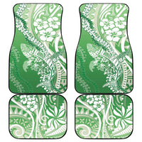 Hawaii Puakenikeni And Maile Lei Car Mats Green Polynesian Shark Tattoo DT05
