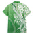 Hawaii Puakenikeni And Maile Lei Family Matching Short Sleeve Bodycon Dress and Hawaiian Shirt Green Polynesian Shark Tattoo DT05