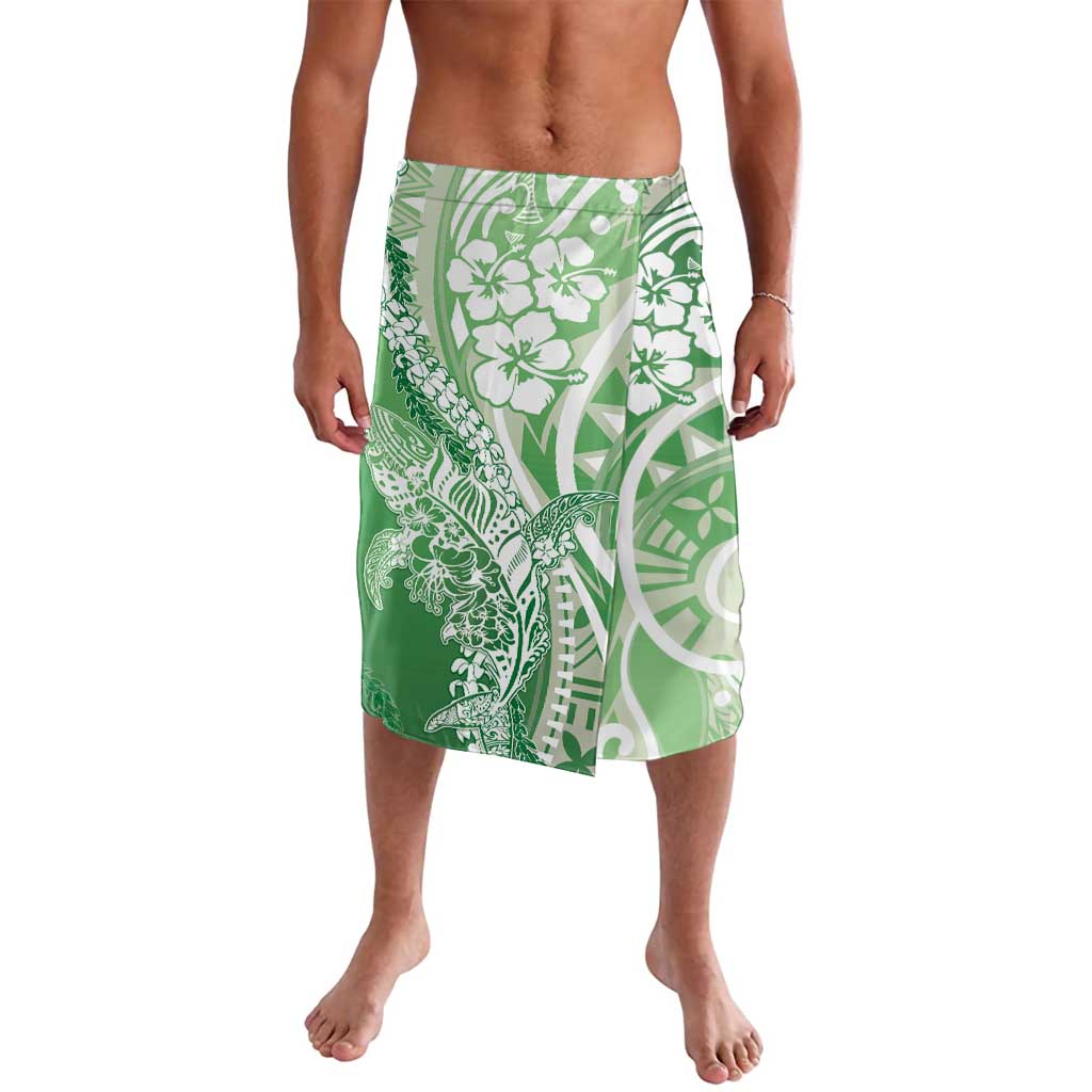 Hawaii Puakenikeni And Maile Lei Lavalava Green Polynesian Shark Tattoo DT05