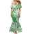 Hawaii Puakenikeni And Maile Lei Mermaid Dress Green Polynesian Shark Tattoo DT05