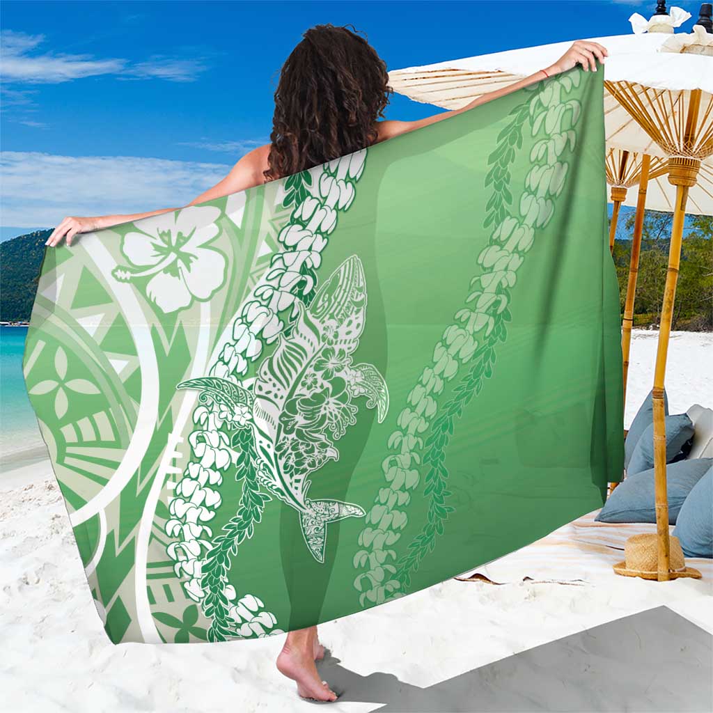 Hawaii Puakenikeni And Maile Lei Sarong Green Polynesian Shark Tattoo DT05
