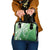 Hawaii Puakenikeni And Maile Lei Shoulder Handbag Green Polynesian Shark Tattoo DT05