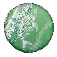 Hawaii Puakenikeni And Maile Lei Spare Tire Cover Green Polynesian Shark Tattoo DT05