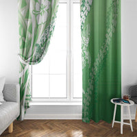 Hawaii Puakenikeni And Maile Lei Window Curtain Green Polynesian Shark Tattoo DT05
