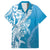 Hawaii Puakenikeni And Maile Lei Family Matching Long Sleeve Bodycon Dress and Hawaiian Shirt Blue Polynesian Shark Tattoo DT05