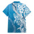 Hawaii Puakenikeni And Maile Lei Family Matching Short Sleeve Bodycon Dress and Hawaiian Shirt Blue Polynesian Shark Tattoo DT05