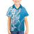 Hawaii Puakenikeni And Maile Lei Family Matching Short Sleeve Bodycon Dress and Hawaiian Shirt Blue Polynesian Shark Tattoo DT05