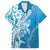 Hawaii Puakenikeni And Maile Lei Family Matching Tank Maxi Dress and Hawaiian Shirt Blue Polynesian Shark Tattoo DT05