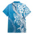 Hawaii Puakenikeni And Maile Lei Family Matching Tank Maxi Dress and Hawaiian Shirt Blue Polynesian Shark Tattoo DT05