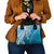 Hawaii Puakenikeni And Maile Lei Shoulder Handbag Blue Polynesian Shark Tattoo DT05