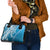 Hawaii Puakenikeni And Maile Lei Shoulder Handbag Blue Polynesian Shark Tattoo DT05